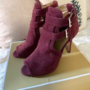 Michael Kors Burgundy Heeled Booties
